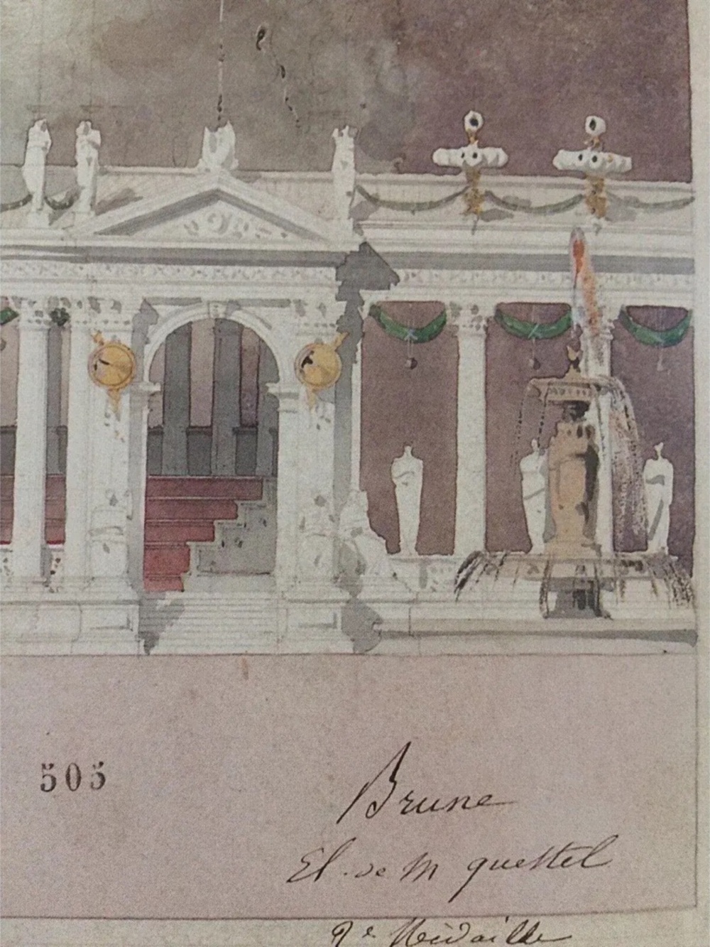 80s Architectural Rendering Poster Arc De Triomphe After Artist Emanuel Brune - Picture 8 of 12